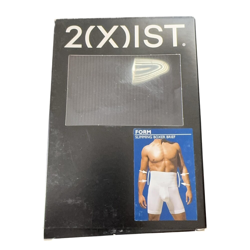 2(X)IST Form Slimming Boxer Brief Shapewear Mens Large Black Support Compression